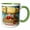 Green/White, variant on 3drose, Clapsaddle – Santa Claus Riding on a Zeppelin, 11oz Two-tone Red Mug