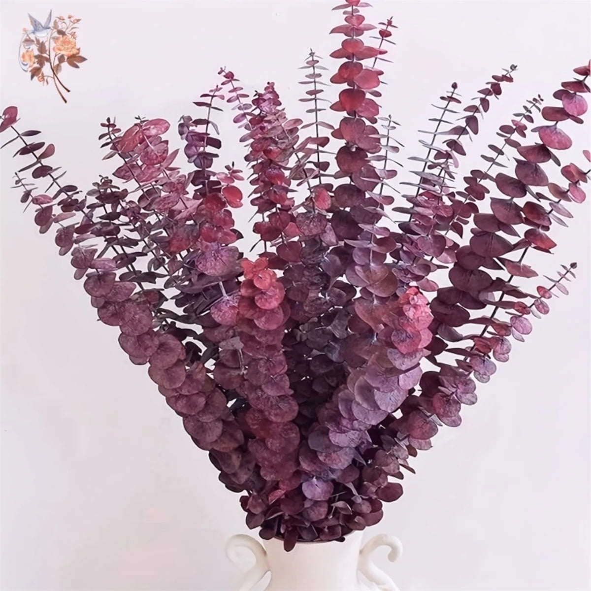 Dried Preserved Eucalyptus Stems Shower Bundle, Natural Dry Eucalyptus Bouquet , 17'' Eucalyptus Leaves Branches for Shower Vase Filler, Dried Flowers Arrangement Home Decor, Red, 20Pcs