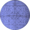 thumbnail image 1 of Ahgly Company Machine Washable Indoor Round Oriental Blue Traditional Area Rugs, 4' Round, 1 of 4