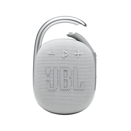 Open Box JBL Clip 4 White Portable Bluetooth Speaker