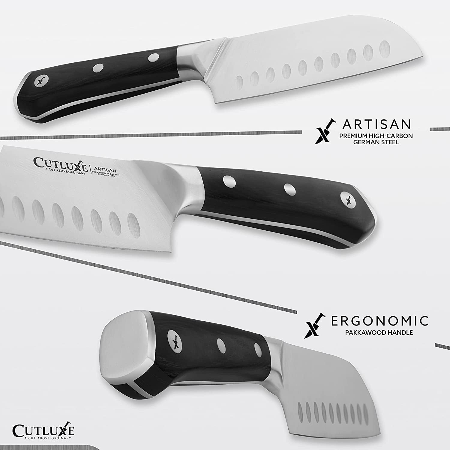 Kotai High Carbon Stainless Steel Pakka 5-Piece Knife Set Essential Deluxe Edition