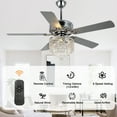 thumbnail image 6 of 52" Modern Silver Crystal Ceiling Fan with Light and Remote Control, 6-Speed Reversible DC Motor, 6 of 13
