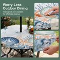 thumbnail image 5 of Round Outdoor Tablecloth with Umbrella Hole and Zipper, Navy Blue Coastal Tablecloth with Elastic Waterproof, Shell Starfish Coral Nautical Summer Ocean Patio Table Covers for 36" - 44" Pool Tables, 5 of 9