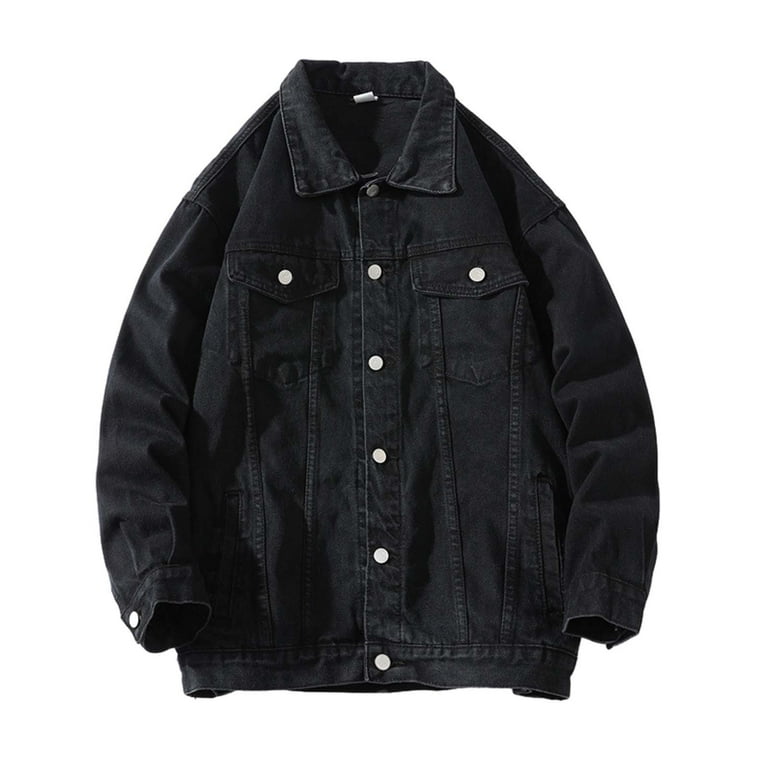 PMUYBHF Mens Work Jackets Winter Men's Fall/Winter Single Button
