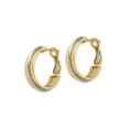 thumbnail image 3 of Gem & Harmony 14K Yellow and White Gold Polished Diamond-Cut Hoop Earrings for Women, 3 of 5