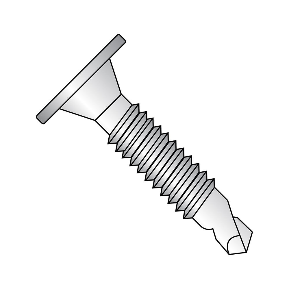 Steel Self-Drilling Screw #8-18 Threads Pack of 100 Zinc Plated Finish Flat Head Phillips Drive 1-5/8 Length
