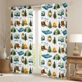 thumbnail image 2 of Manfei Cute Camping Print Kitchen Curtains,Lovely Tent Black Out Curtains Pack of 2 (42x63 Each),White, 2 of 7