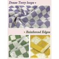 thumbnail image 5 of Toallas de mano para baño (paquete de 4), toallas faciales de algodón suaves y absorbentes para spa, baño, gimnasio,decorativo a cuadros, 75 x 35 cm, amarillo, morado, verde y rojo., 5 of 5