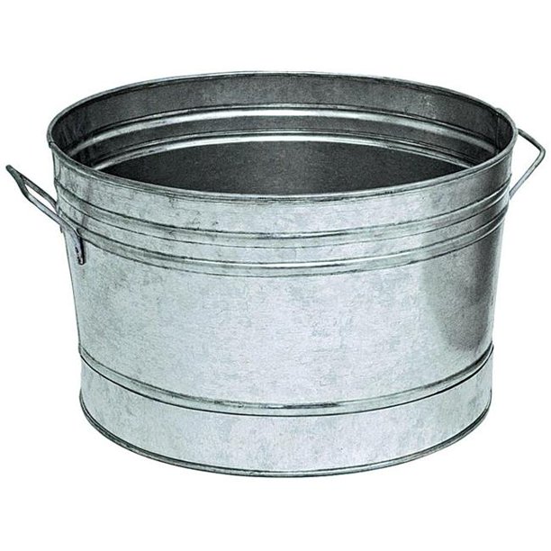 14 in. Galvanized Round Tub Planter