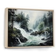 thumbnail image 2 of Designart "Cascading Waters in the Storm II" Landscapes Floater Framed Wall Art Living Room, 2 of 7