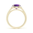 thumbnail image 2 of ANGARA Natural 1.7 Ct. Amethyst with Diamond Halo Ring in 14K Yellow Gold for Women (Ring Size: 10.5), 2 of 9