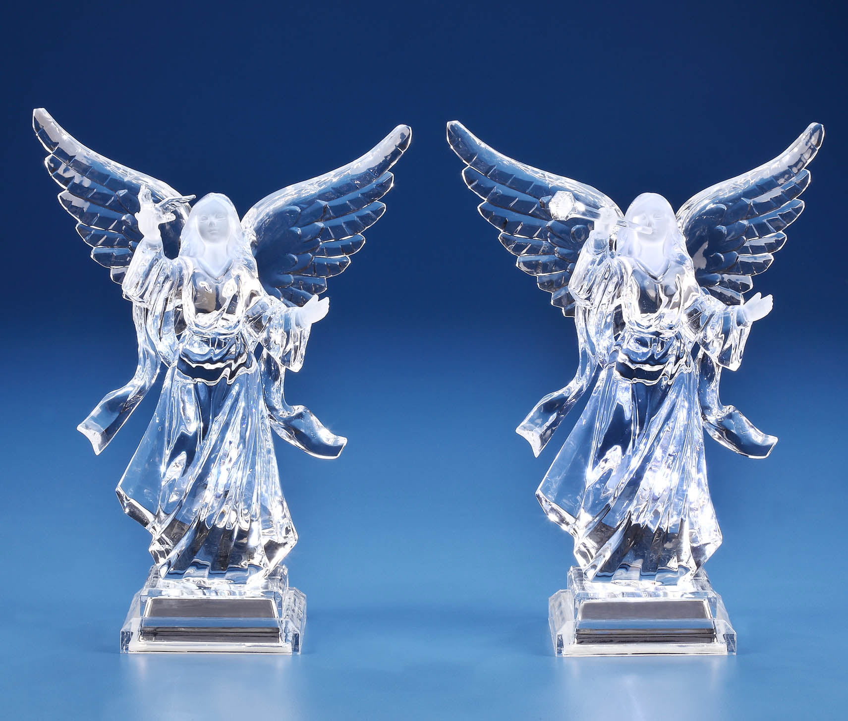 Set of 4 Clear Glossy Finish Roman Angel Tabletop Figurines 9.25 ...