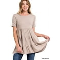 thumbnail image 2 of Zenana Women & Plus Summer Casual Short Sleeve Tiered Ruffle Tunic Peplum Tank Top, 2 of 4