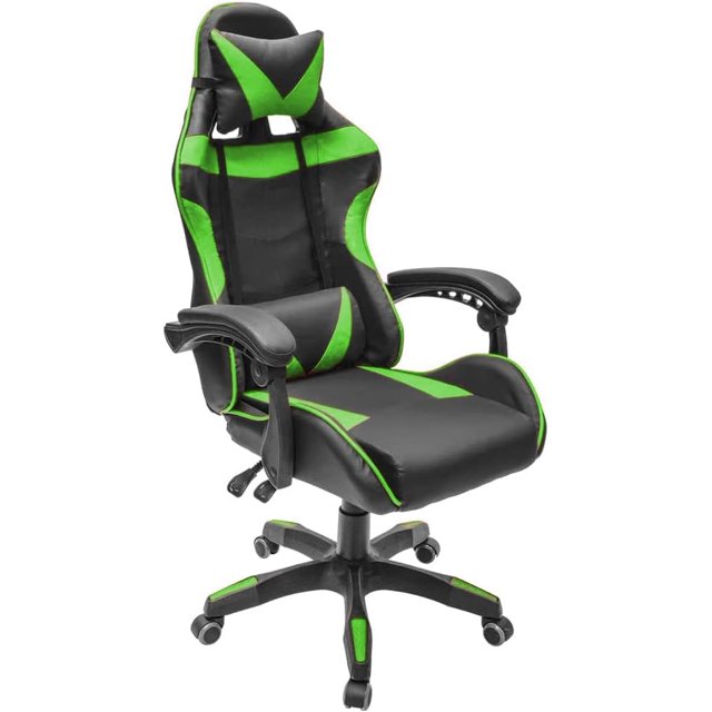 Silla Gamer Ergonómica Lumax Giratoria Color Verde con Negro Soporta 110Kg