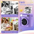 thumbnail image 2 of YYhl Instant Print Kids Camera 1080P Selfie Digital Camera, Christmas Birthday Gifts Portable Travel Toy for Boys & Girls Age 3-12 Purple, 2 of 6