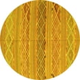 thumbnail image 1 of Ahgly Company Indoor Round Southwestern Yellow Country Area Rugs, 6' Round, 1 of 4