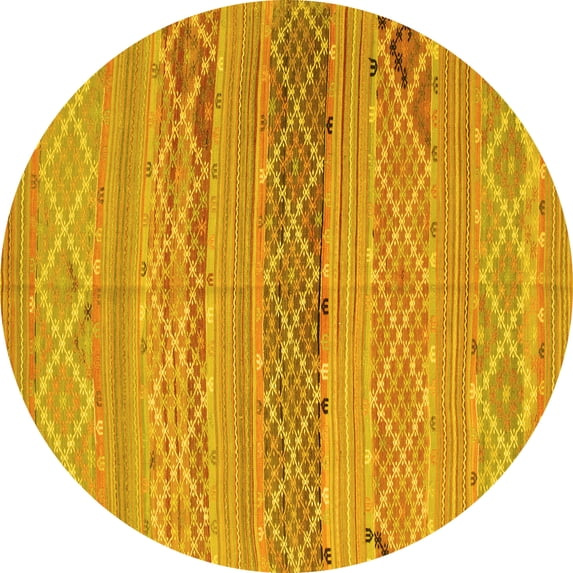 Ahgly Company Indoor Round Southwestern Yellow Country Area Rugs, 6' Round