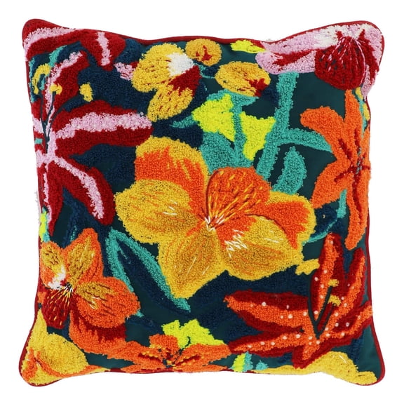 Ashland 16" x 16" Tropical Flower Pillow , Summer Home Decor