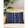 thumbnail image 2 of Outdoor Pillows Waterproof, Modern Simple Lines Bedding Throw Pillows with Insert for Couch Sofa Bed, Rustic Leaf Vertical Stripes Navy Blue 12x20 Inch Pillowcases Decorative Patio Pillow Set of 1, 2 of 8