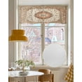 thumbnail image 4 of Burnt Orange Boho Kitchen Valances for Windows Farmhouse Linen Window Valance Curtain for Living Room Window Treatment Vintage Ethnic Geometric Southwestern Valance Rod Pocket Topper, 42 x 18 Inch, 4 of 6