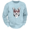 thumbnail image 4 of Sweatshirts for Men Animal Series Print Loose Hoodless Crewneck Long Sleeve Tops Pullover Casual Fall Winter Outdoor Activities Sweatshirt for Men Light Blue XXL, 4 of 4