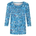 thumbnail image 5 of PuLe Women's Top Womens Tops 3/4 Sleeve Crewneck Cute Shirts Casual Print Trendy Tops Three Guarter Length T Shirt Summer Pullover, 5 of 5