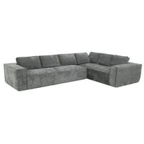 Ndrfhaj Modular Minimalist Style Chenille Sectional Sofa, Gray