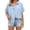 Light Blue, variant on Horkkom Womens Summer Tops Short Sleeve Solid Color Button Down Shirts Collared Loose Casual Tops Slit Side L