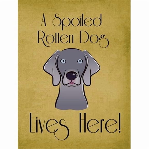 Caroline's Treasures BB1479GF Weimaraner Spoiled Dog Lives Here Flag Garden Size , Small, multicolor