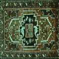 thumbnail image 1 of Ahgly Company Indoor Square Persian Turquoise Blue Traditional Area Rugs, 4' Square, 1 of 4