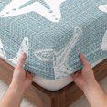thumbnail image 3 of Twin Sze Fitted Sheet Set - Coastal Starfish 2 Piece Bedding Sets 16" Deep Pocket Fitted Sheet with 1 Pillowcase, Slate Blue Nautical Vintage Marine Life Brushed Microfiber Hotel Luxury Bed Sheets, 3 of 9