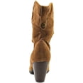 thumbnail image 5 of Rampage Womens TRIXEN Suede Round Toe Cowboy Boots, Cognac, Size 6.0, 5 of 5