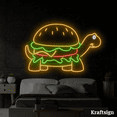 thumbnail image 3 of Craftnamesign Dinosaur Burger Neon Sign, Burger Shop Decor, Fast Food Sign, 3 of 4