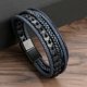 thumbnail image 5 of Pulsera tejida de cuerda de cuero multicapa para hombre, joyería de moda, pulsera de cuerda de cuero, pulsera con hebilla magnética de aleación, 5 of 5