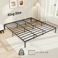 thumbnail image 3 of Gymax King Size Metal Bed Frame Heavy Duty Support Slats Mattress Foundation, 3 of 10