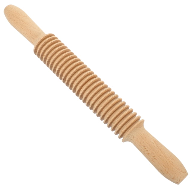 Spaghetti Pasta Cutter Noodle Lattice Roller Dough Cutter Wooden Rolling Pin