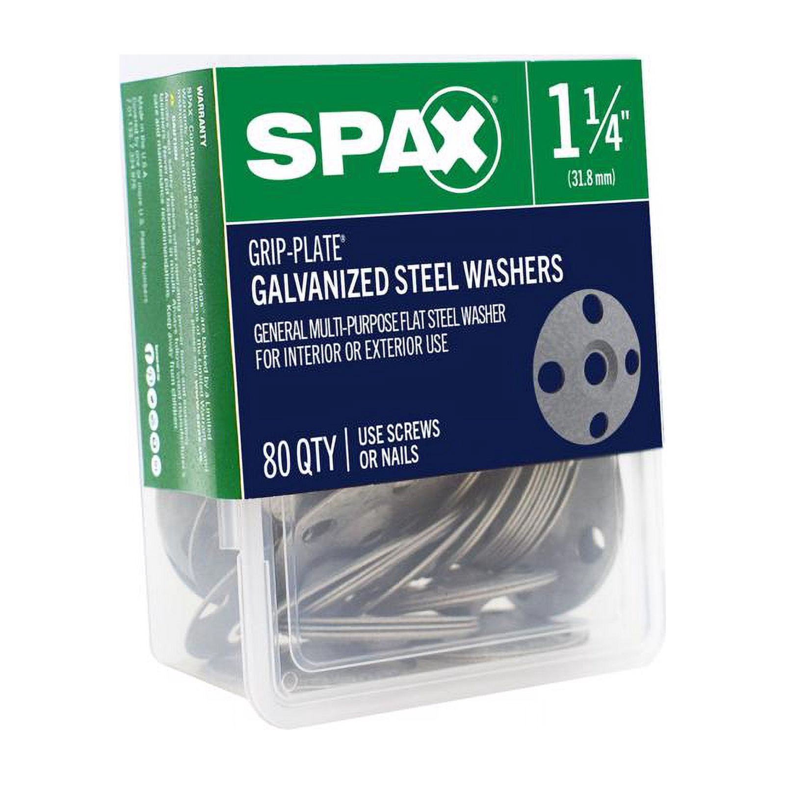 Spax 5042017 1.25 in. Grip-Plate Galvanized Steel Flat Washer - Pack of 80
