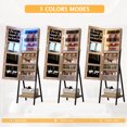thumbnail image 4 of LVSOMT 3 LEDs Mirror Jewelry Cabinet, 60.4" Jewelry Mirror Full Length, Standing Lockable Jewelry Armoire Organizer, Floor Mirror with Storage for Jewelry Cosmetics, 4 of 4