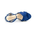 thumbnail image 4 of BLISSFUL STEP Women's Fashion Platform Strap Slingback Chunky Heel Open Toe Sandals Deep Blue 7, 4 of 8