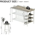 thumbnail image 6 of Kitchen Island with Storage Dining Table for 2 with 5 Shelves Faux Marble Kitchen Table, Space Saving Dinner Table for 2 for Apartment, Gray, 6 of 7