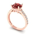 thumbnail image 2 of Clara Pucci 14K Rose Gold 2.3ct Garnet Solitaire with Accents Ring, 2 of 8