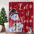 thumbnail image 4 of Red Winter Shower Curtains for Bathroom, Christmas Cardinal Bird Snowman Waterproof Fabric Shower Curtain for Bathroom Bathtub Decoration, Machine Washable, 54x"78", 4 of 9