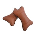thumbnail image 4 of Almohada para descanso del cuello del coche, cojín transpirable para descanso del cuello, soporte para el cuello, reposacabezas, almohadas cómodas para viaje, color marrón, 2 uds., 4 of 5