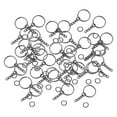 thumbnail image 2 of 100 llaveros divididos con cadena de 25 mm, llaveros metálicos de regalo para joyería. negro plata, 2 of 9