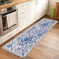 thumbnail image 2 of Runner Rugs 2x6 Ft, Boho Blue Flower Non Slip Area Rugs for Kitchen Bedroom Entryway, Spring Watercolor Country Floral Plant Washable Carpet Runner Rug Floor Mats for Bedroom Home Decor, 2 of 8