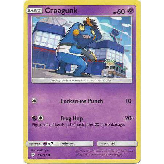 Pokemon Burning Shadows Croagunk #54