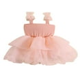 thumbnail image 1 of Girls A-line Dress  Sleeveless Bow Tulle Patchwork Party Dress, 1 of 8