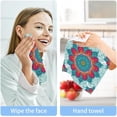 thumbnail image 5 of Coolnut 4 PCS Mandala Flower Washcloths, 12x12 Inches Cotton Wash Cloths, Highly Absorbent and Soft Face Towels for Bathroom,Gym,Hotel and Spa, 5 of 6