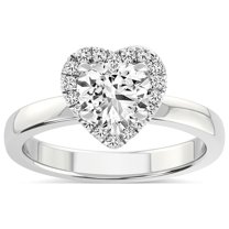 5 Carat IGI Certified Heart Shape Lab Grown Diamond Engagement Ring | 14K White Gold |Anna Hidden Accents Halo Diamond Ring | FG-VS1-VS2 Quality Friendly Diamonds