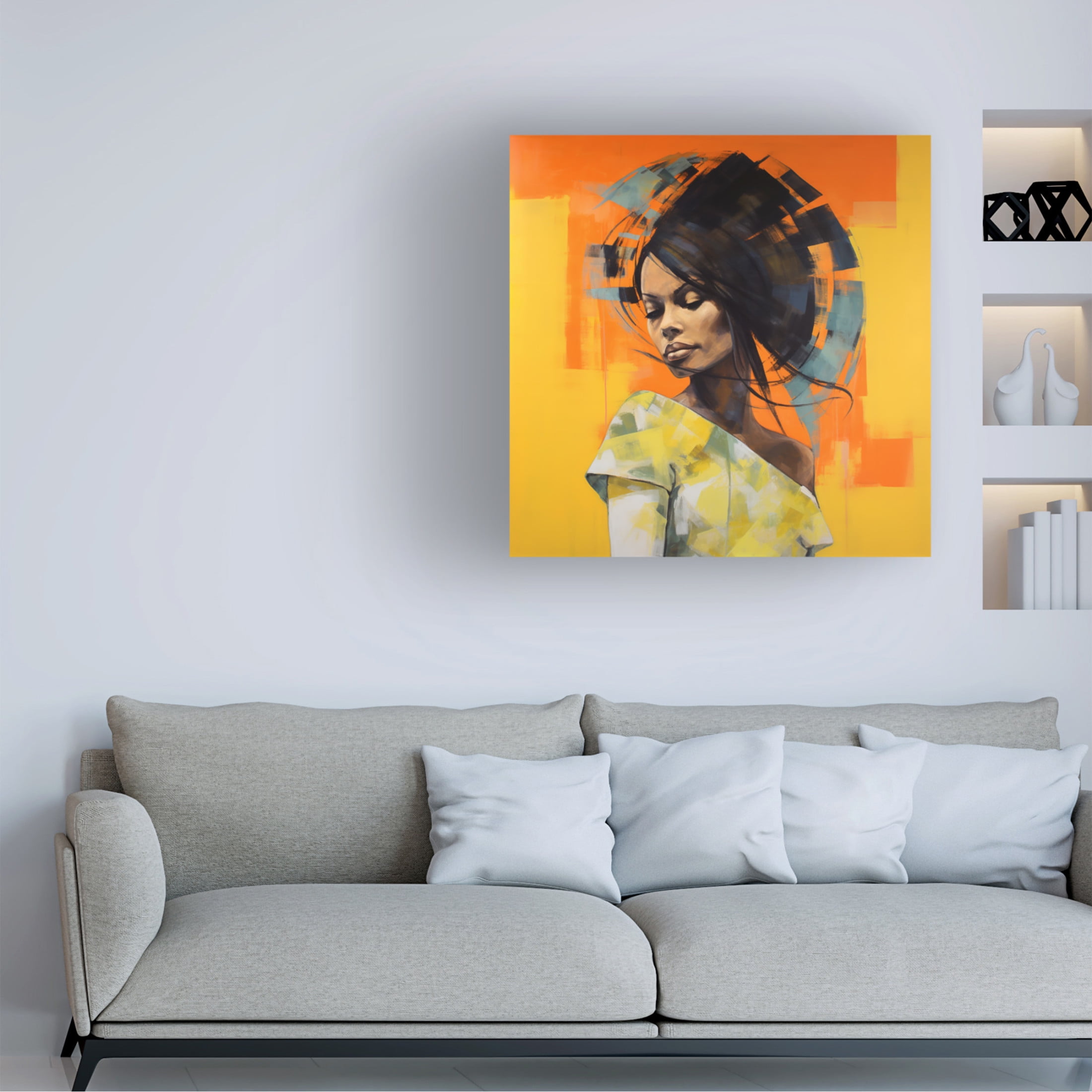 Canvas Wall Art - Ray Heere 'Colorful Model 2' Wall Art for Living Room, Bedroom, or Office Décor by Trademark Fine Art - 18 x 18 Inches